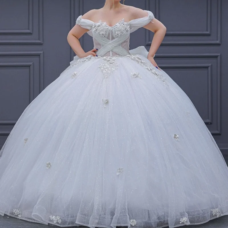 Белое блестящее милое платье принцессы 16 Quinceanera с открытыми плечами из бисера ручной работы Цветочный корсет для дебютанта 15
Белое блестящее милое платье принцессы 16 Quinceanera с открытыми плечами из бисера ручной работы Цветочный корсет для дебютанта 15