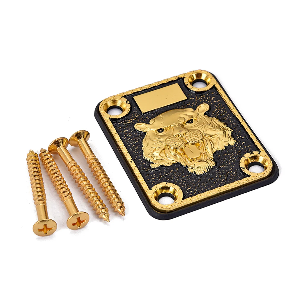 

1Pc Creative Engraved Electric Guitar Neck Plate Replaceable Zinc Alloy Guitar Neck Plate with Crews