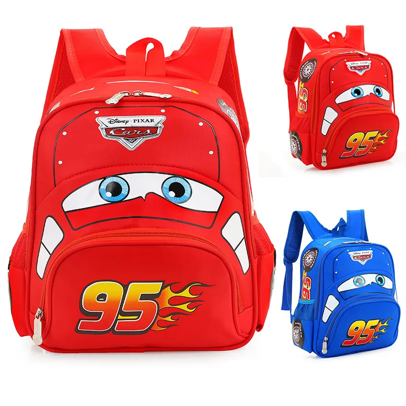 

Disney Anime Movie Cars Backpack Cartoon Lightning McQueen 95 Kindergarten Waterproof Travel Bag Boys Girls Children School Bag