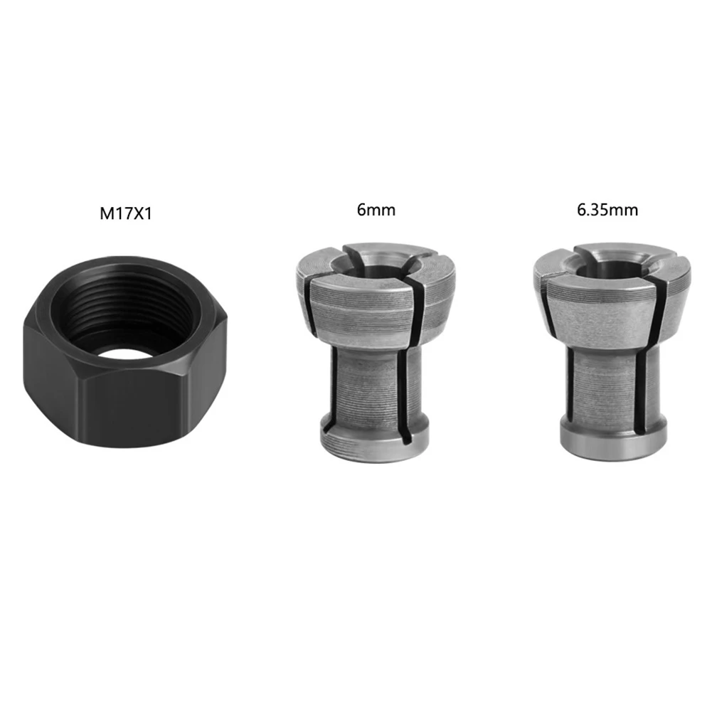 M17 6/6.35mm Collet Chuck Adapter With Nut Engraving Trimming Machine Router Woodworking Accessories Conversion Head Power Tools
M17 6/6.35mm Collet Chuck Adapter With Nut Engraving Trimming Machine Router Woodworking Accessories Conversion Head Power Tools