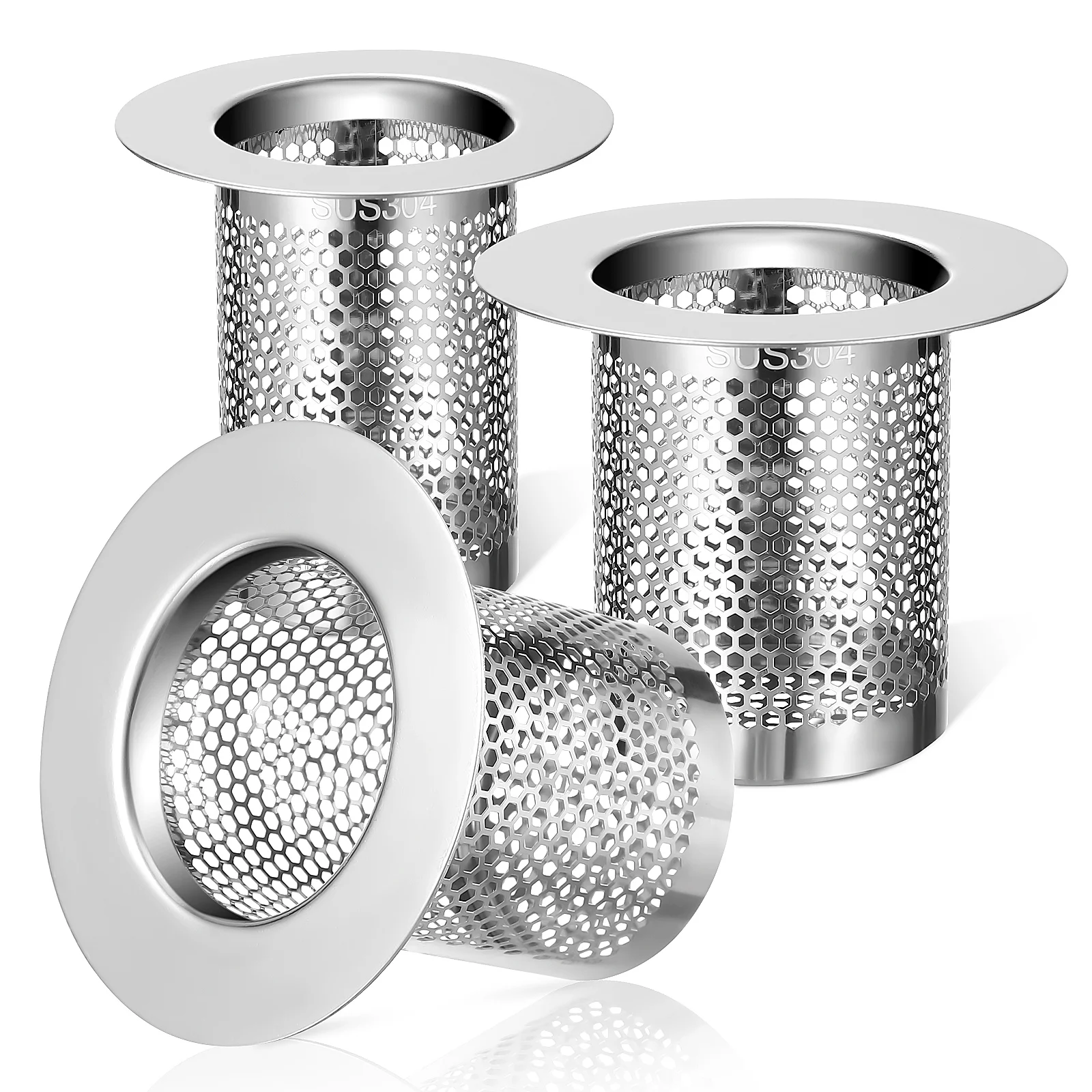 

Bathroom Sink Strainer Hair Catcher Shower Drain Bathtub Drain Cover Sink Tub Drain Stopper Deep Stainless Steel Fit Hole