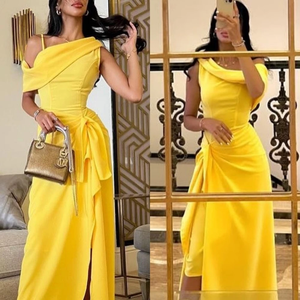 

Fashion Sexy Spaghetti Strap Sheath Cocktail Dresses Hugging Fold Taffeta Prom Vestidos De Fiesta Elegantes Para Mujer