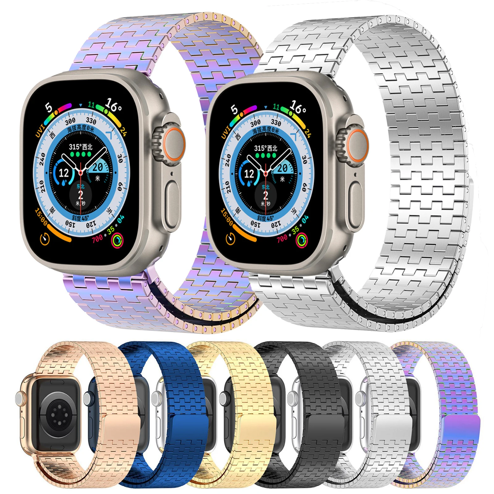 Magnetic Stainless Steel Band for Apple Watch Ultra 49mm 42 44MM 41 45mm 38 40mm Loop Bracelet for iWatch Series 8 7 6 5 4 3 SE
Magnetic Stainless Steel Band for Apple Watch Ultra 49mm 42 44MM 41 45mm 38 40mm Loop Bracelet for iWatch Series 8 7 6 5 4 3 SE