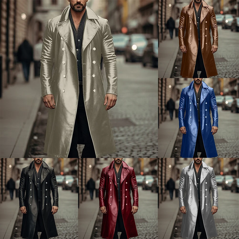 Long Cool Waterproof Black Pu Leather Trench Coat Men Double Breasted Outerwear Winter Autumn Warm Windbreaker
Long Cool Waterproof Black Pu Leather Trench Coat Men Double Breasted Outerwear Winter Autumn Warm Windbreaker