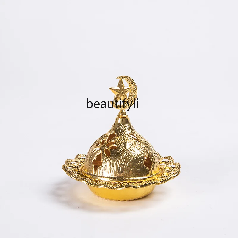 

Incense Burner Middle East Style Mini-Portable Gold Tower Incense Burner Incense Utensils Small Size Metal Incense Burner