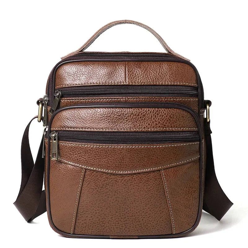 

men's shoulder bag leather fashion messenger s flap zipper designer male solid crossbody hands drop ship 8318