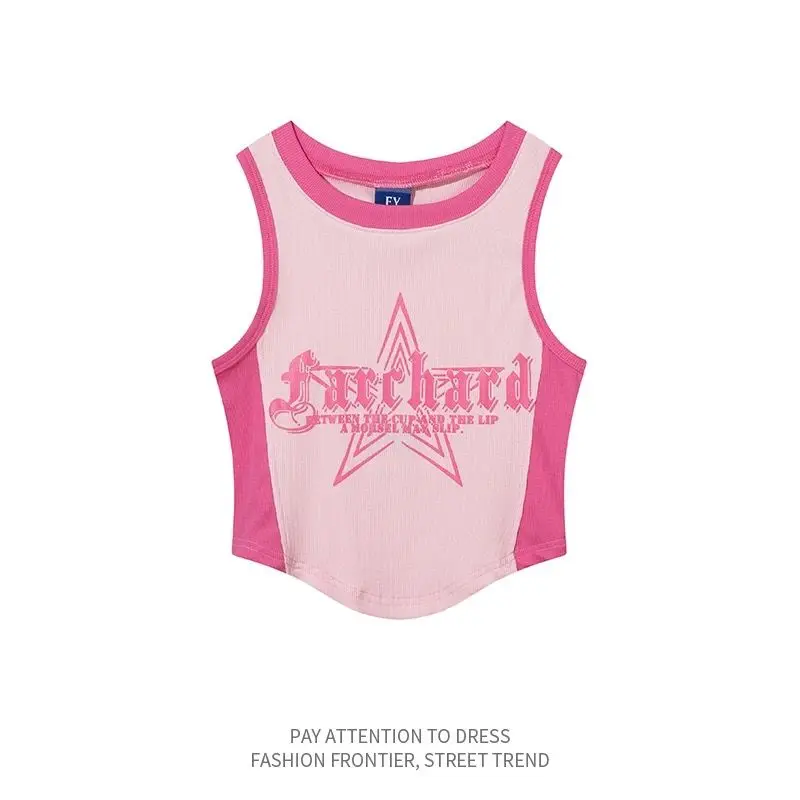American retro contrasting color splicing outer short vest for hot girls ins style star letter printed suspender y2k top summer
American retro contrasting color splicing outer short vest for hot girls ins style star letter printed suspender y2k top summer
