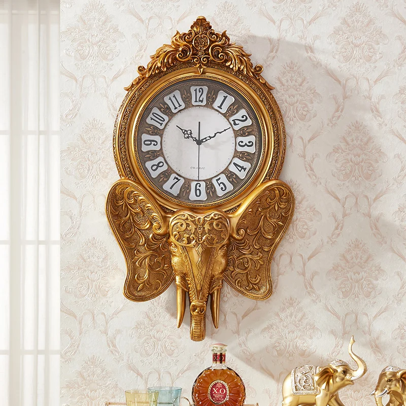 Home living room elephant quartz clock American luxury large wall clock light luxury creative ultra-quiet clock wall clock 
Home living room elephant quartz clock American luxury large wall clock light luxury creative ultra-quiet clock wall clock