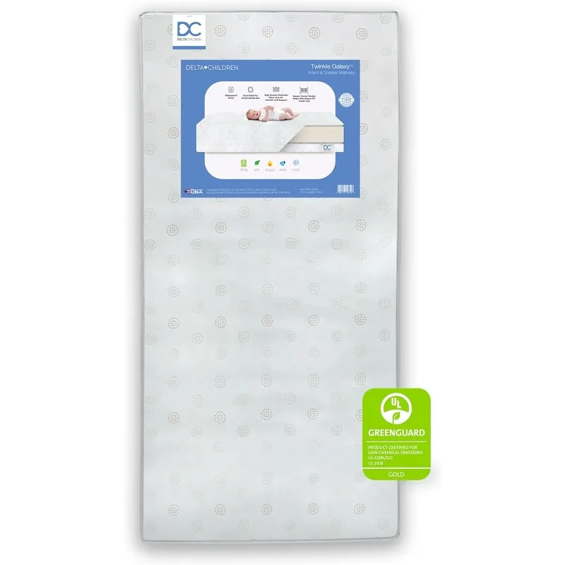 

Twinkle Galaxy Dual Sided Crib and Toddler Mattress - Premium Sustainably Sourced Fiber Core - Waterproof - GREENGUARD