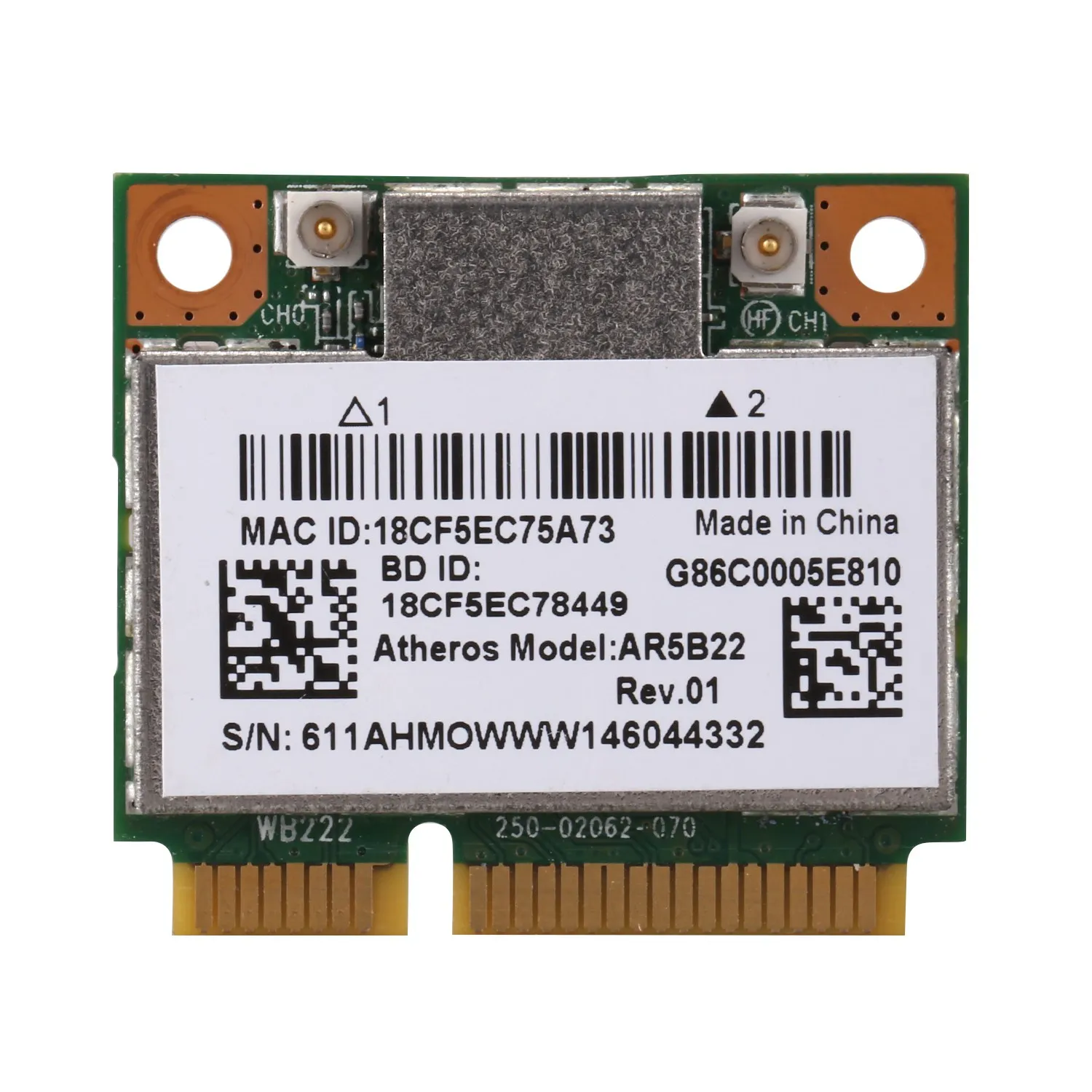 AR5B22 2,4/5 ГГц Двухдиапазонная Wi-Fi карта 802.11Ac Bluetooth 4,0 Беспроводная WLAN-карта для Lenovo Y400 Y500 Y410P S215 U330 U430
AR5B22 2,4/5 ГГц Двухдиапазонная Wi-Fi карта 802.11Ac Bluetooth 4,0 Беспроводная WLAN-карта для Lenovo Y400 Y500 Y410P S215 U330 U430