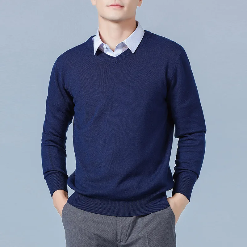 Autumn and Winter Men's V-neck Sweater Pullover Men's V-neck Sweater Large Size Long Sleeve Basic Style Knitted Bottoming Shirt
Autumn and Winter Men's V-neck Sweater Pullover Men's V-neck Sweater Large Size Long Sleeve Basic Style Knitted Bottoming Shirt