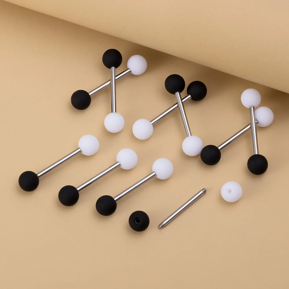10Pcs 14G Acrylic Surgical Steel Tongue Ring Stud Black White Ball Tongue Pierc Barbell Nipple Rings Sexy Piercings Body Jewelry
10Pcs 14G Acrylic Surgical Steel Tongue Ring Stud Black White Ball Tongue Pierc Barbell Nipple Rings Sexy Piercings Body Jewelry