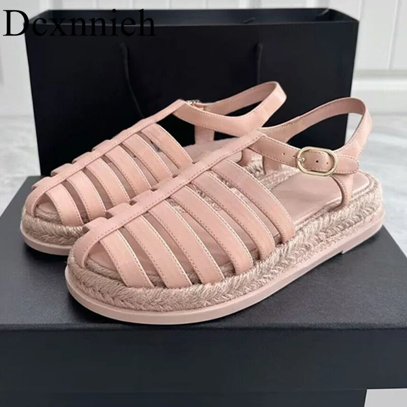 2024 Flat Thick Bottom Sandals Women Genuine Leather Buckle Strap Sandalias Summer Hallow Outs Casual Shoes Vacation Beach Shoes
2024 Flat Thick Bottom Sandals Women Genuine Leather Buckle Strap Sandalias Summer Hallow Outs Casual Shoes Vacation Beach Shoes