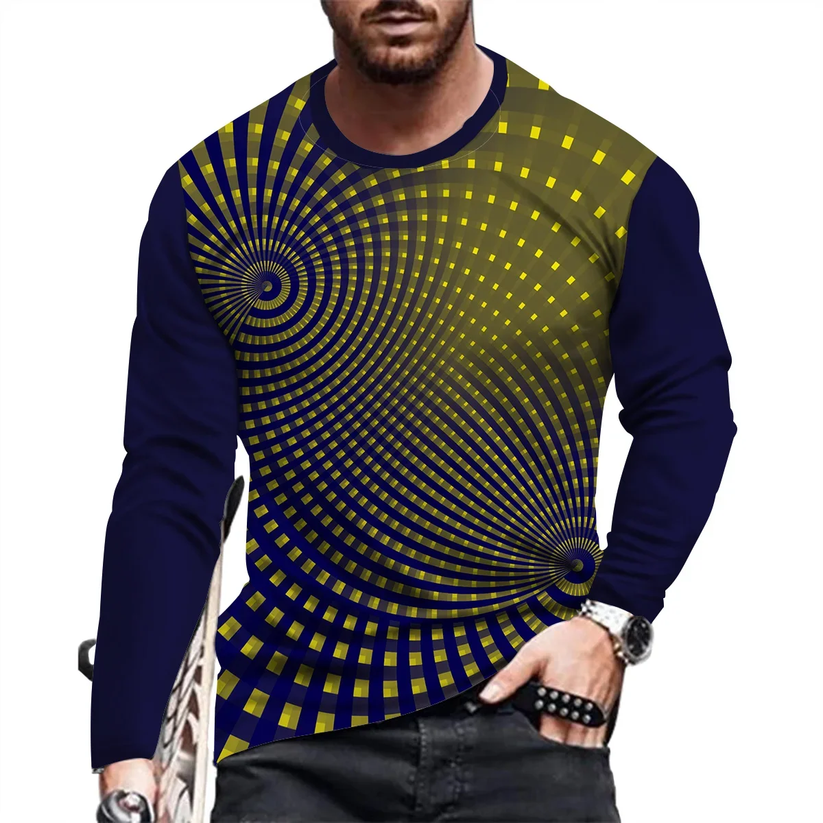 Spring And Autumn Fashion Men's Clothing Line Technology Design T-Shirt 3d Printed Round Neck Sports Casual Long Sleeve T-Shirt
Spring And Autumn Fashion Men's Clothing Line Technology Design T-Shirt 3d Printed Round Neck Sports Casual Long Sleeve T-Shirt