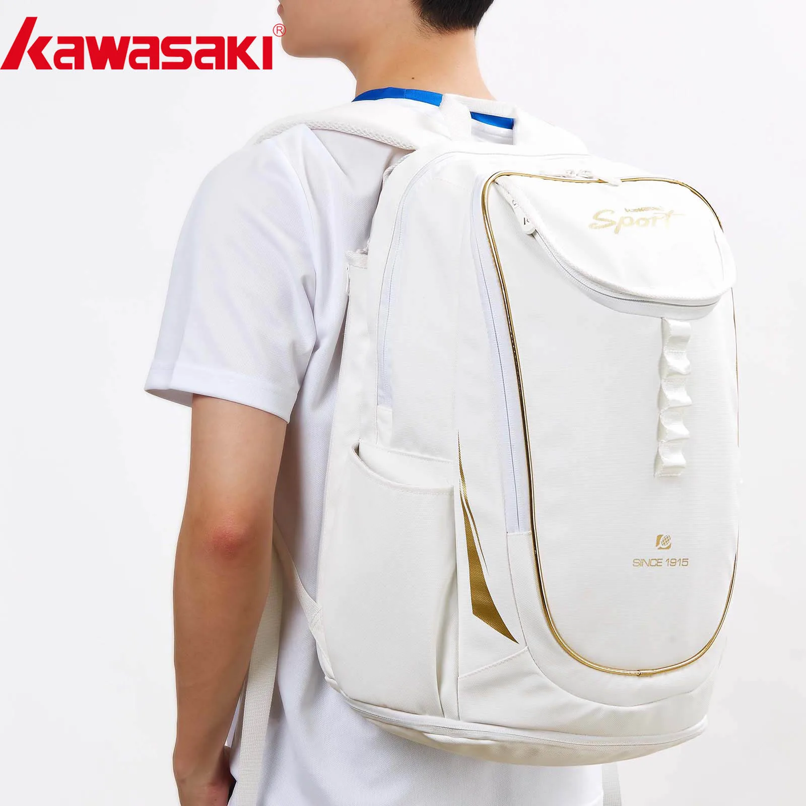 

Kawasaki 2024 Badminton bag Tennis Racket Bag Multi-functional Compartmentalized Pockets Tennis Backpack