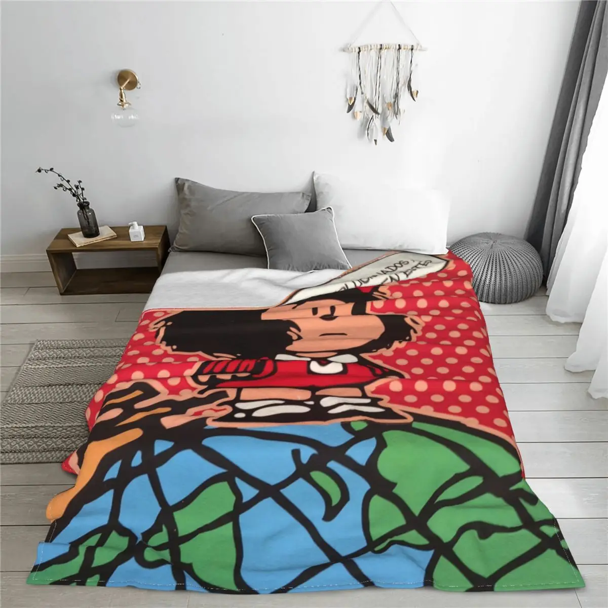 

Mafalda аниме плед одеяла флисовый текстиль Декор Kawaii Мультфильм многофункциональные теплые Пледы для дивана офиса постельное белье