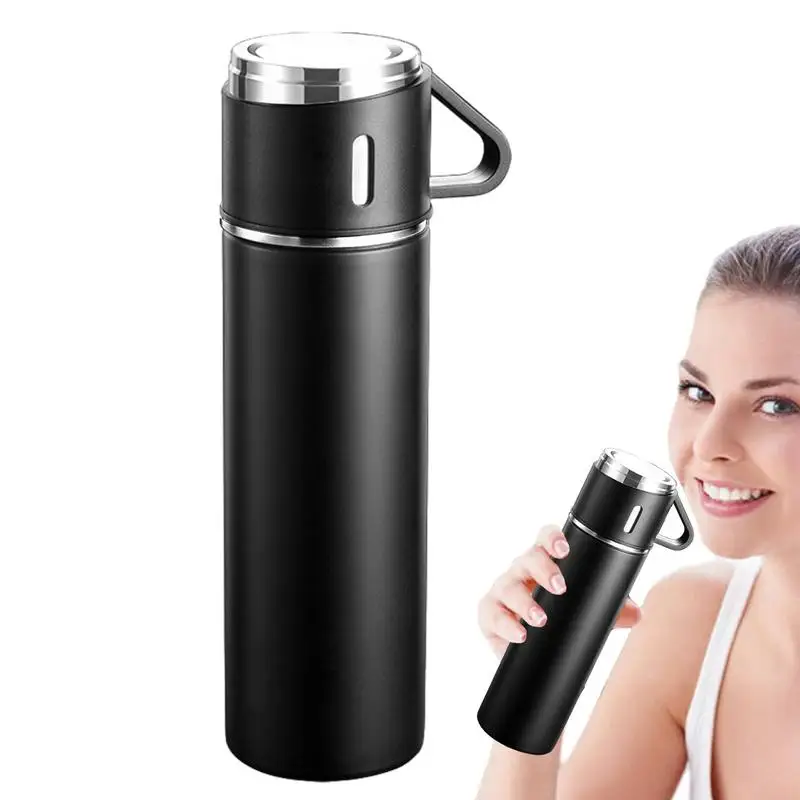 

500ml Stainless Steel Insulated Bottle With Lid Non-slip Water Bottle Portable Drinking Bottle For Backpacking Simple Drinking