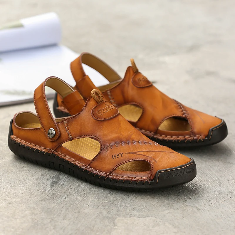 Outdoor Genuine Leather Men's Sandals Summer Non-slip Anti-collision Toe Beach Casual Shoes Walking Hiking Travel Shoes Men
Outdoor Genuine Leather Men's Sandals Summer Non-slip Anti-collision Toe Beach Casual Shoes Walking Hiking Travel Shoes Men