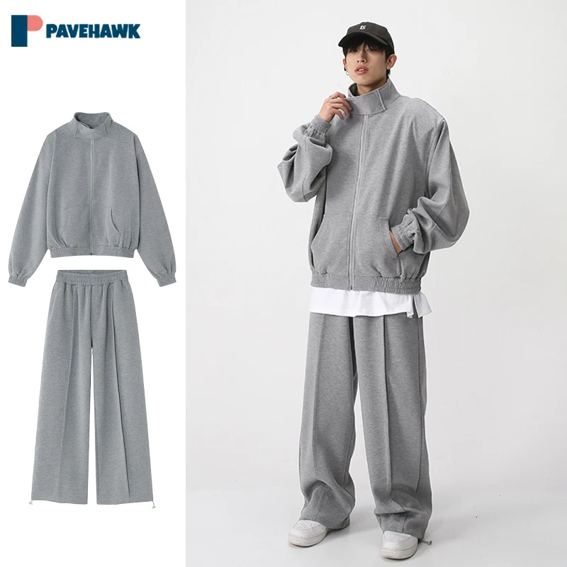 Spring Casual Sports Set Men Zipper Cardigan Jackets+loose Wide Leg Sweatpants Male 2-piece Sets High Street Autumn Sportswear
Spring Casual Sports Set Men Zipper Cardigan Jackets+loose Wide Leg Sweatpants Male 2-piece Sets High Street Autumn Sportswear