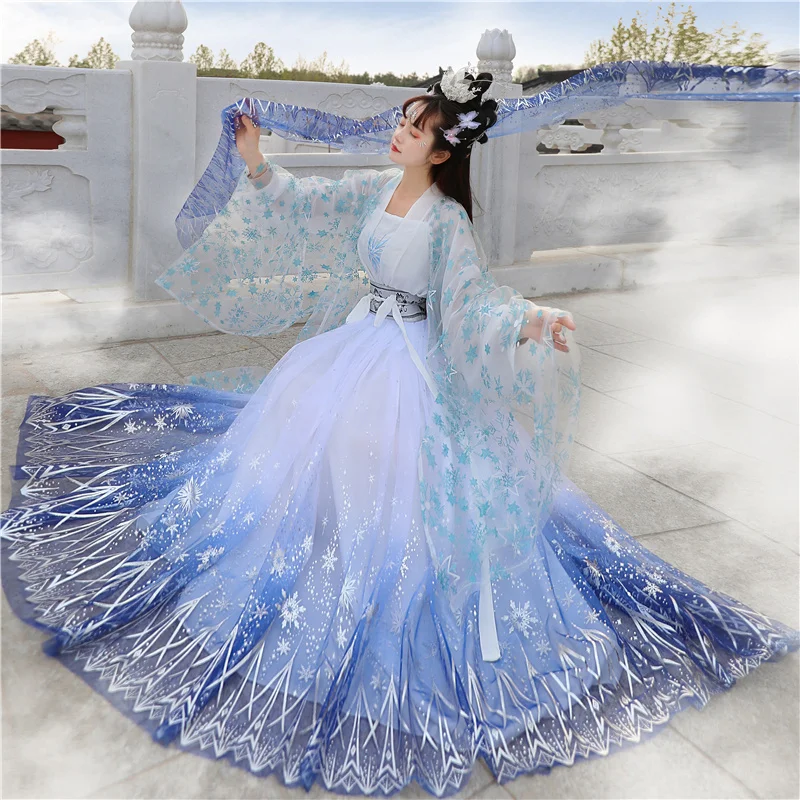 Hanfu Fully Embroidery Pleated Maxi Skirt Sequins Shimmering Women Gown Traditional Chinese Dress Prom Birthday Gift Graduation
Hanfu Fully Embroidery Pleated Maxi Skirt Sequins Shimmering Women Gown Traditional Chinese Dress Prom Birthday Gift Graduation