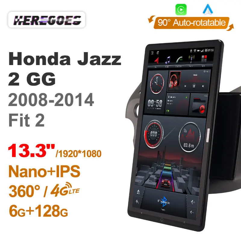 Carplay 13.3" DSP Android 10 Car DVD Player Auto Rotatable Radio 6G+128GB GPS Bluetooth Wifi For Honda Jazz 2 GG 2008-2014 Fit 2
Carplay 13.3" DSP Android 10 Car DVD Player Auto Rotatable Radio 6G+128GB GPS Bluetooth Wifi For Honda Jazz 2 GG 2008-2014 Fit 2