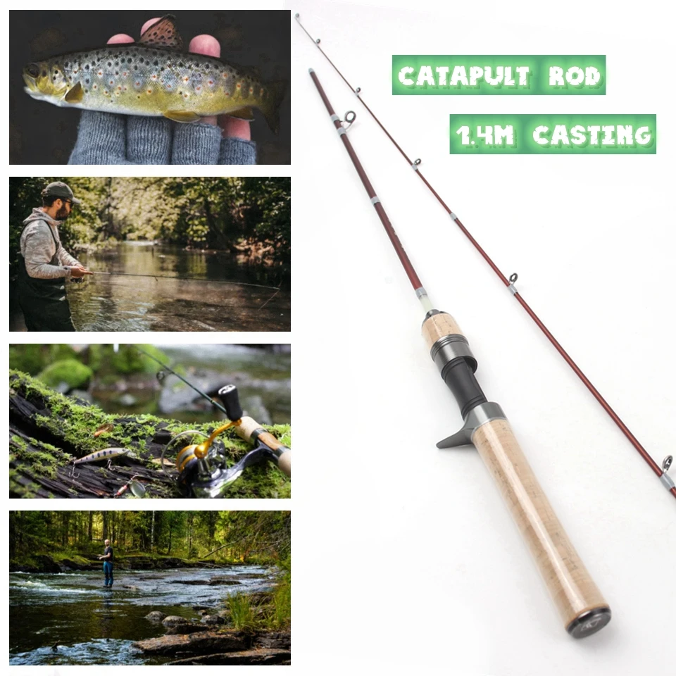 

1.4M Carbon Spinning Casting Lure Rod Ul Slow 1-5g Lure Ultralight Rods Ultra Light Solid Tips Trout Stream Fishing Pole Pesca