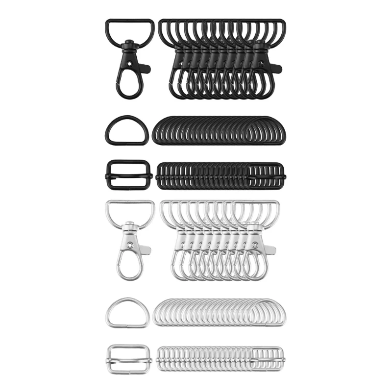 Bundle of 50 Metal Snaps Hooks D Buckle Set Adjustable Slide Buckles Swivel Lobster Clasps for Backpacks and Luggage
Bundle of 50 Metal Snaps Hooks D Buckle Set Adjustable Slide Buckles Swivel Lobster Clasps for Backpacks and Luggage