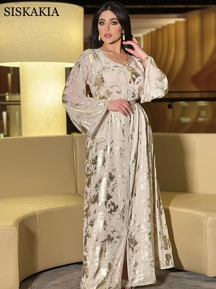 Модное мусульманское платье абайя для женщин осень 2022 Дубай Jalabiat Турецкий