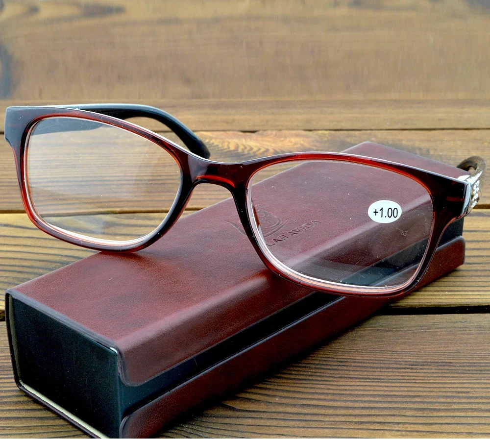 Ladies Rectangle Brown Frame Point Diamond Decoration Handcrafted Eyeglasses Reading Glasses +0.75 +1 +1.25 +1.5 +1.75 To +4
Ladies Rectangle Brown Frame Point Diamond Decoration Handcrafted Eyeglasses Reading Glasses +0.75 +1 +1.25 +1.5 +1.75 To +4