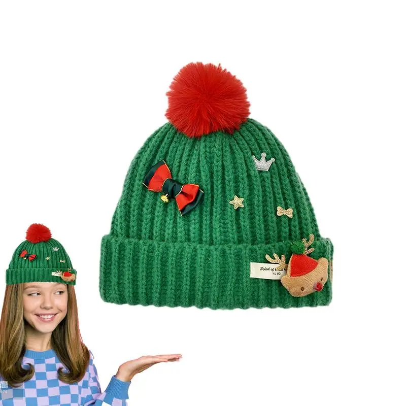Womens Beanie Christmas Winter Hat Cute Pom Poms Animal Picture Small Bow 2-Layer Knit Cuffs Skiing Beanies For Winter And Fall
Womens Beanie Christmas Winter Hat Cute Pom Poms Animal Picture Small Bow 2-Layer Knit Cuffs Skiing Beanies For Winter And Fall