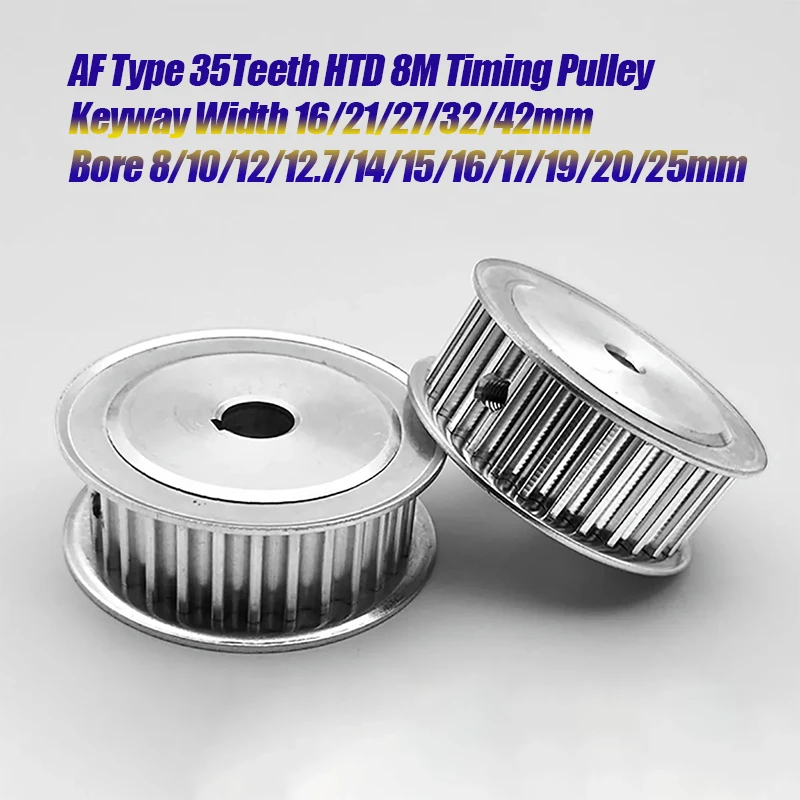 AF-type HTD-8M 35 Teeth Timing Belt Pulley Pitch 8mm With Keyway Width 16/21/27/32/42mm Bore 8/10/12/12.7/14/15/16/17/19/20/25mm
AF-type HTD-8M 35 Teeth Timing Belt Pulley Pitch 8mm With Keyway Width 16/21/27/32/42mm Bore 8/10/12/12.7/14/15/16/17/19/20/25mm