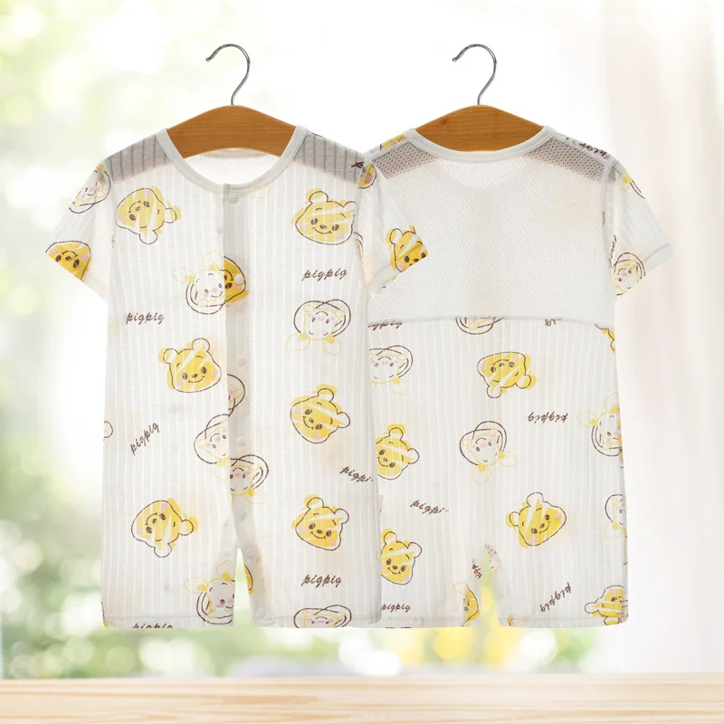 Summer 6-12M Baby Girls And Boy Clothes Bamboo Fiber Short Sleeve Rompers Mesh Breathable Infants Split Jumpsuit Boneless
Summer 6-12M Baby Girls And Boy Clothes Bamboo Fiber Short Sleeve Rompers Mesh Breathable Infants Split Jumpsuit Boneless