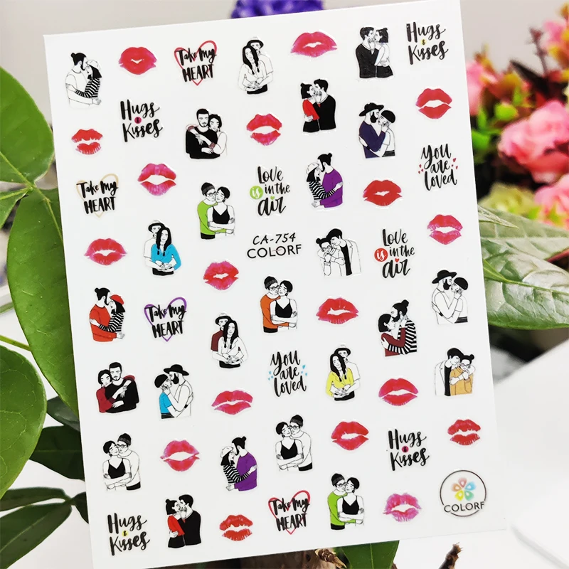 3D Stickers for Nails Valentine's Day Letter Lip Kiss Design Nail Art Decoration Manicure Stickers Decal Nail Foil Accessories
3D Stickers for Nails Valentine's Day Letter Lip Kiss Design Nail Art Decoration Manicure Stickers Decal Nail Foil Accessories