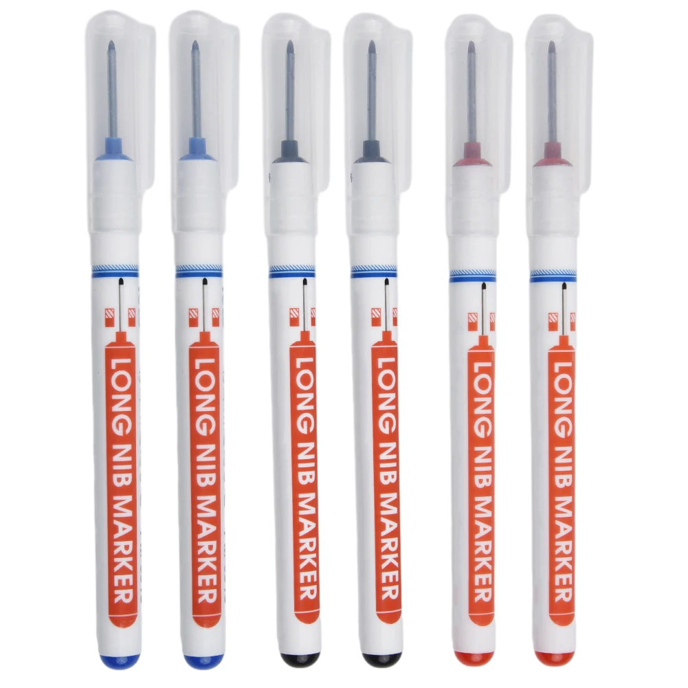 6pcs Marker Pens Multi-purpose Long Head Markers Deep Hole Marker Pen For Bathroom Woodworking 140mm×9mm Hand Tool Parts
6pcs Marker Pens Multi-purpose Long Head Markers Deep Hole Marker Pen For Bathroom Woodworking 140mm×9mm Hand Tool Parts