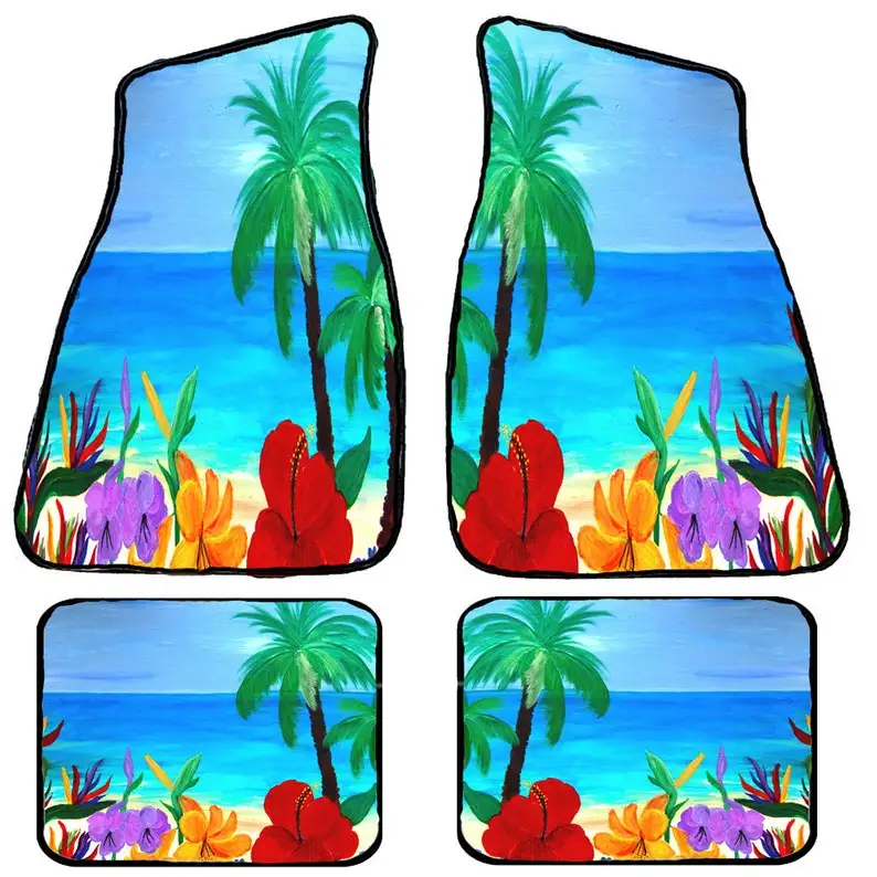 Tropical Beach Art Car Mats front and rear from my original design and matching car coasters.
Tropical Beach Art Car Mats front and rear from my original design and matching car coasters.