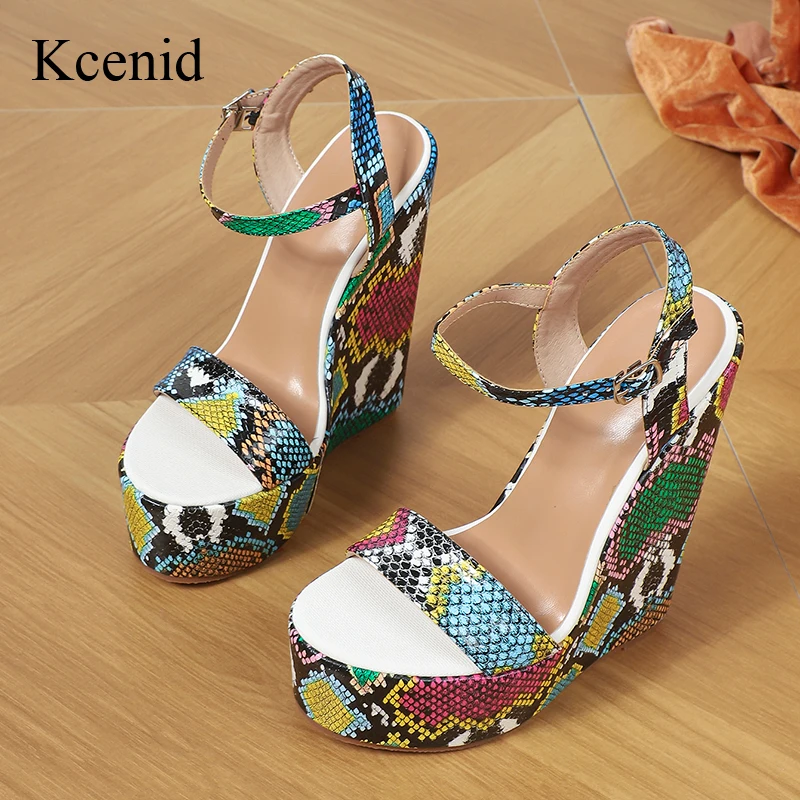 Kcenid Summer Open Toe Ankle Buckle Strap Platform Wedges Sandals Fashion Snake Print Round Head High Heels Party Sandals
Kcenid Summer Open Toe Ankle Buckle Strap Platform Wedges Sandals Fashion Snake Print Round Head High Heels Party Sandals