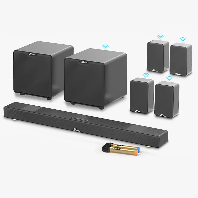 

7.2 Home Theater Surround Sound Speaker System Panoramic Sound Home Theater Subwoofer Support AUX, Optical, Coaxial