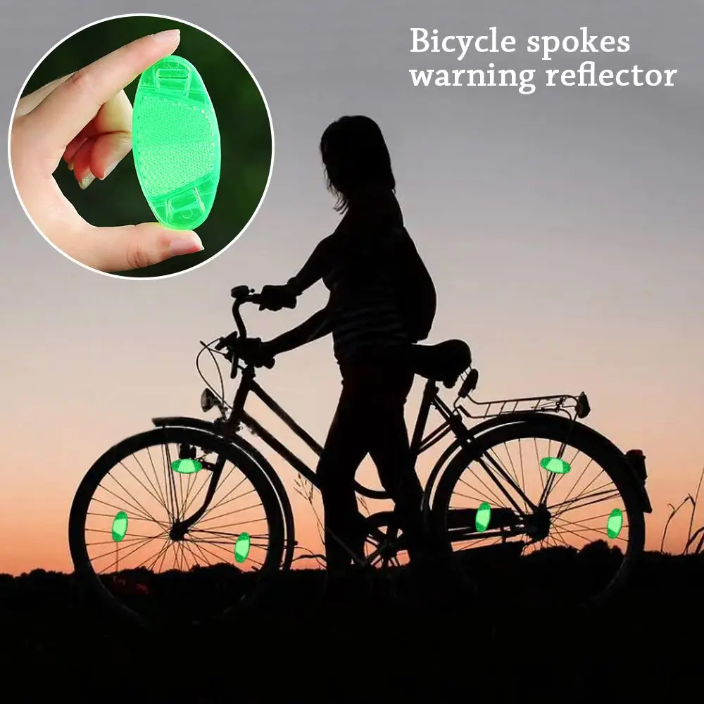 

4pcs Plastic Flashing Cycling Lights Bike Spoke Reflector Wheel Rim Reflective Safety Warning Light Bicycle Reflect Accessories