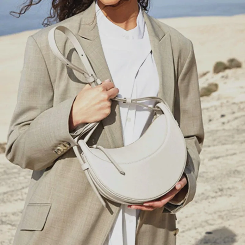 

Fashion Woman Sholder Bag Lady Saddle Bag Genuine Leather Female Messenger Bag Women's Armpit Bags For Travel Sac A Main