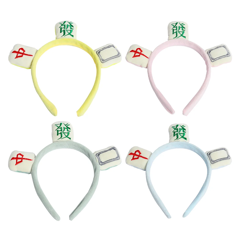 4 Pcs Funny Mahjong Headband Ground Breakers for Halloween Chinese Style Headbands Washing Face Fabric Creative Hair Hoops
4 Pcs Funny Mahjong Headband Ground Breakers for Halloween Chinese Style Headbands Washing Face Fabric Creative Hair Hoops