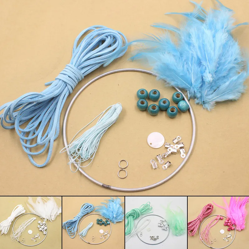 

Children's Dream Catcher Kit Fashion DIY Crochet Feather Embroidery Useful For Hanging Ornament Wall Decor Pendant Home Decor