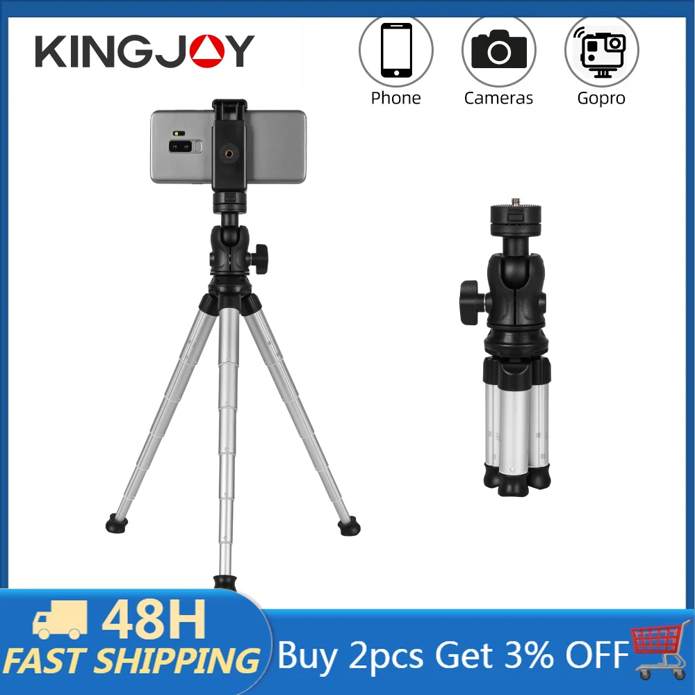 KINGJOY Mini Phone Tripod Desktop Selfie Stand with Clip Adapter for Cellphones Photography iPhone Samsung Xiaomi Vlog Tripode
KINGJOY Mini Phone Tripod Desktop Selfie Stand with Clip Adapter for Cellphones Photography iPhone Samsung Xiaomi Vlog Tripode