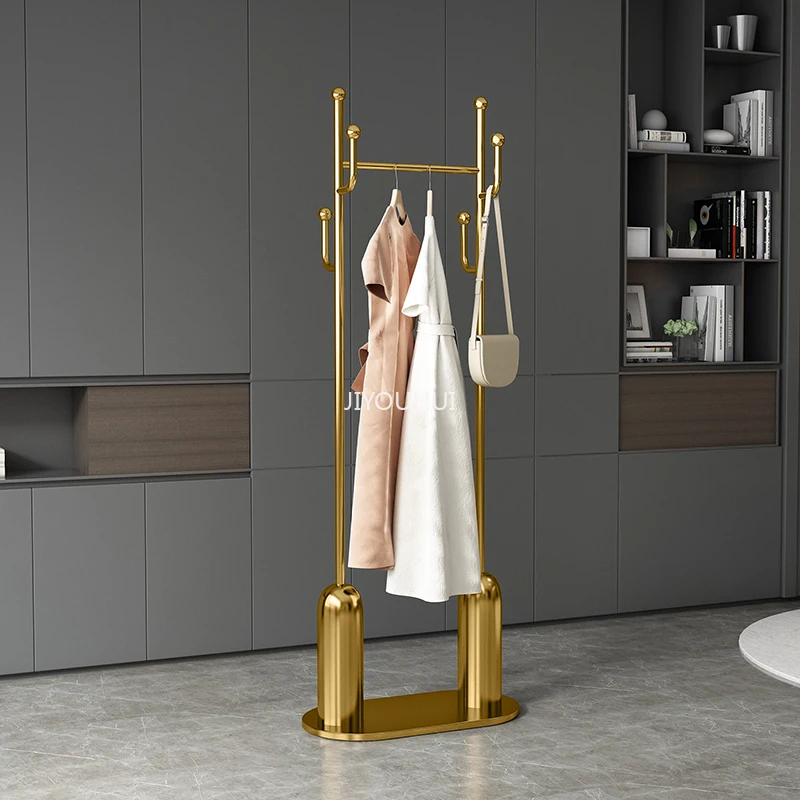 

Золотая Минималистичная сушилка для одежды, Металлическая Угловая вешалка для одежды в ванную комнату, напольная Эстетическая мебель