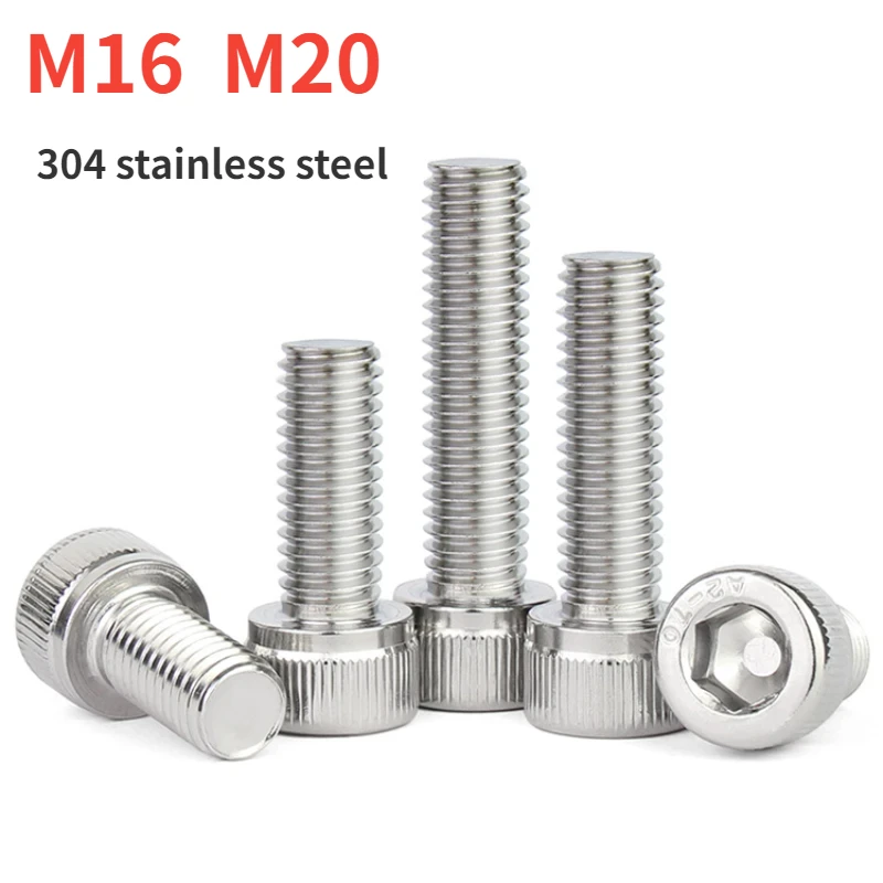 

1pcs M16 M20 DIN912 A2-70 304 Stainless Steel Hexagon Socket Head Cap Screws Hex Cylindrical head Bolts