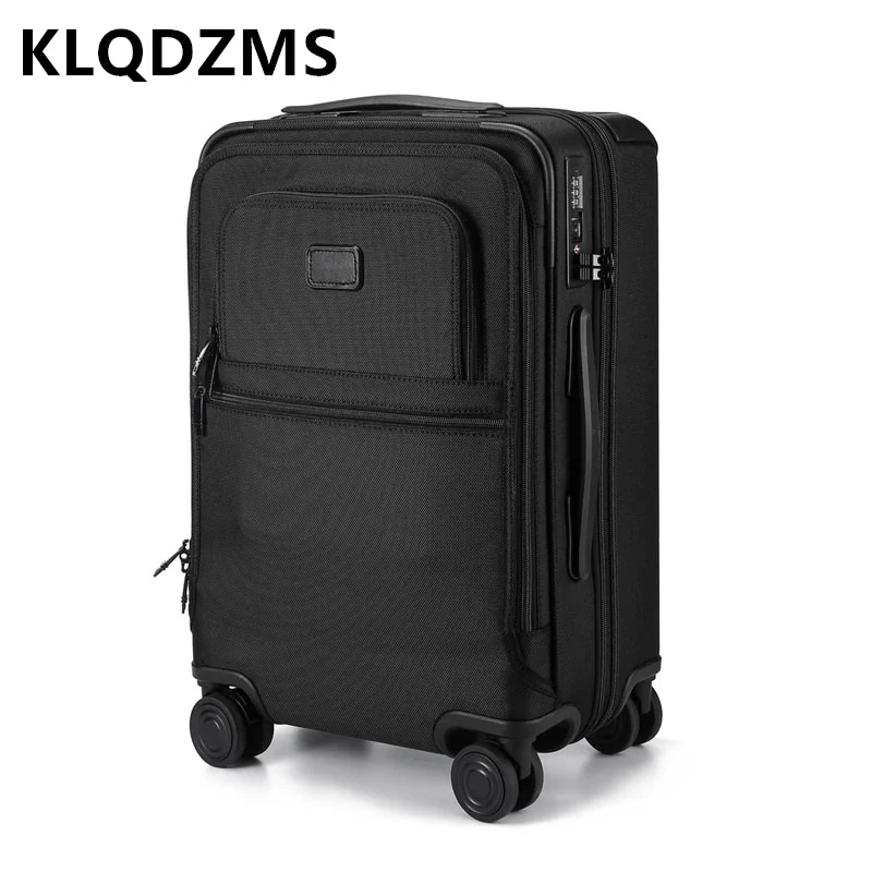 

KLQDZMS Nylon Suitcase 20 Inch High Quality Expandable Zipper Boarding Box Waterproof Trolley Case Men's Carry-on Travel Luggage