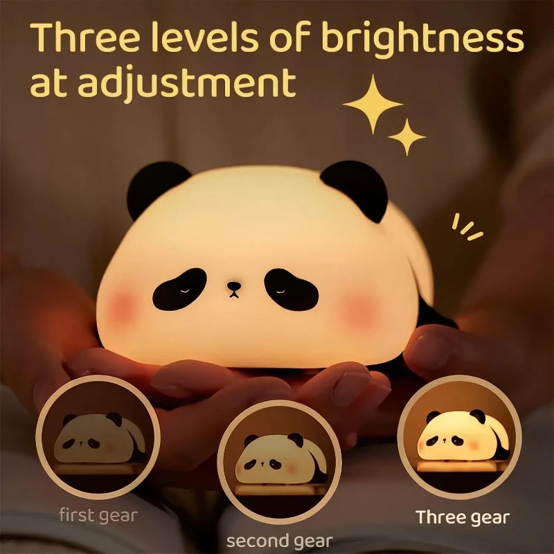 

LED Cute Animal Nightlights USB Silicone Lamp Rechargeable Touch Sensor Light Panda Sheep Pig Lamps for Kids Room Decor Sleeping