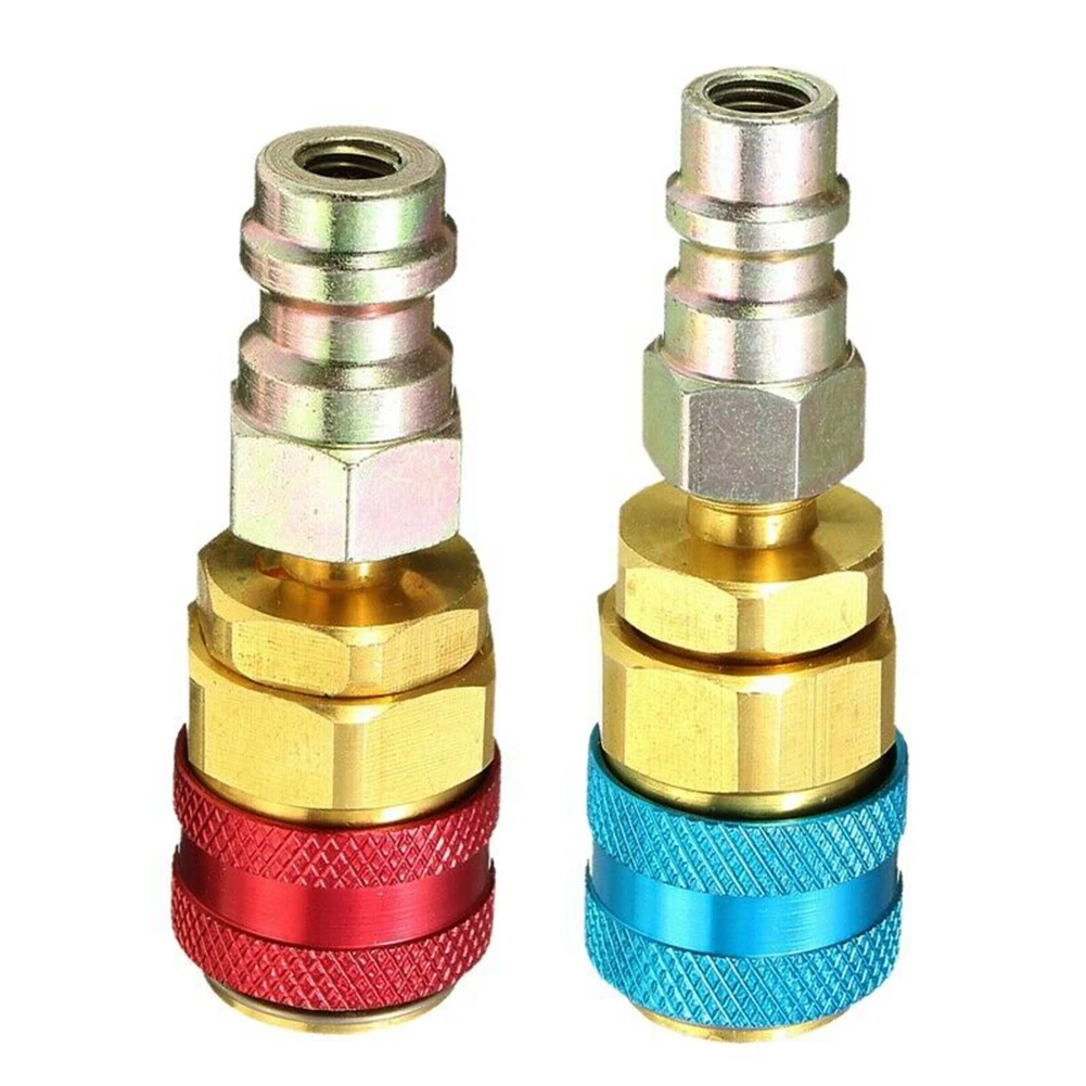 2pcs Car A/C Air Condition Low/High R134 Blue+Red Quick Coupler(With Cap) Extension Adapters For Type A/C Manifold Gauge (R134A)
2pcs Car A/C Air Condition Low/High R134 Blue+Red Quick Coupler(With Cap) Extension Adapters For Type A/C Manifold Gauge (R134A)