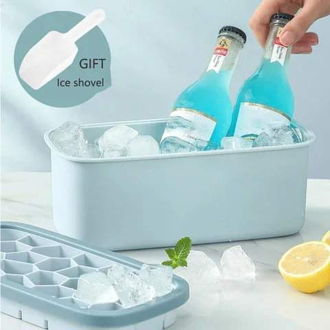 

Ice Cube Trays Silicon Bottom Ice Cube Storage Container Box with Lid Ice Mold Makers for Cool Drinks Kitchen Bar Tools Acces