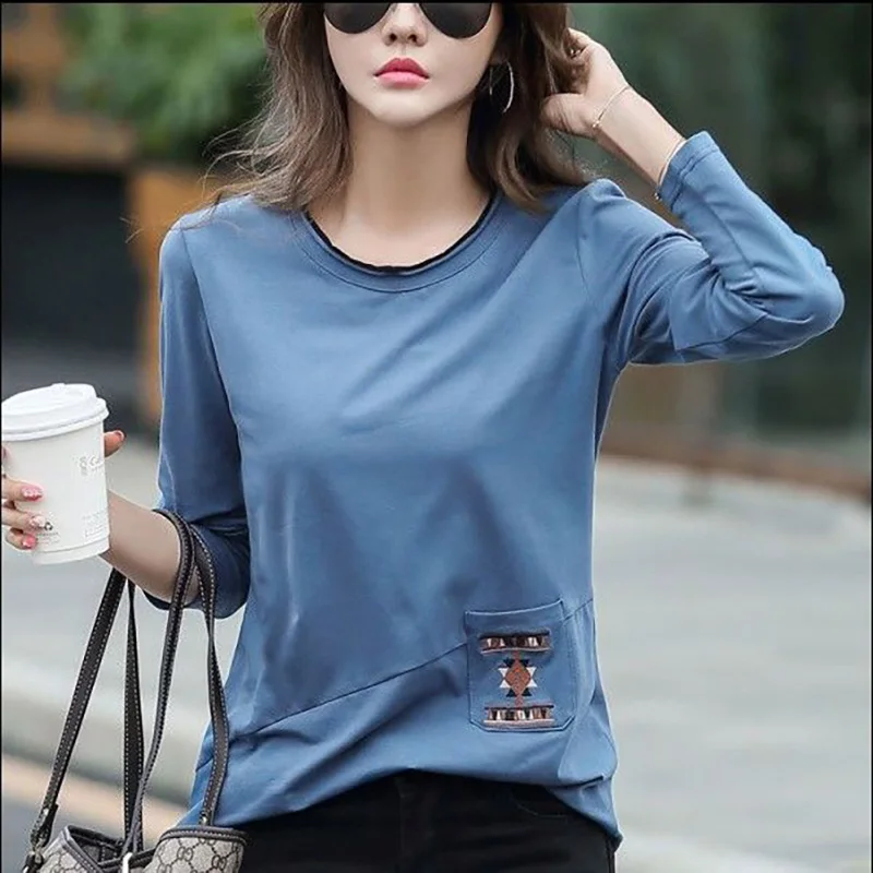 Fashion Solid Color Printed Pockets All-match Tee Shirt Female Clothing 2023 Autumn New Loose Korean Tops Casual T-Shirt
Fashion Solid Color Printed Pockets All-match Tee Shirt Female Clothing 2023 Autumn New Loose Korean Tops Casual T-Shirt
