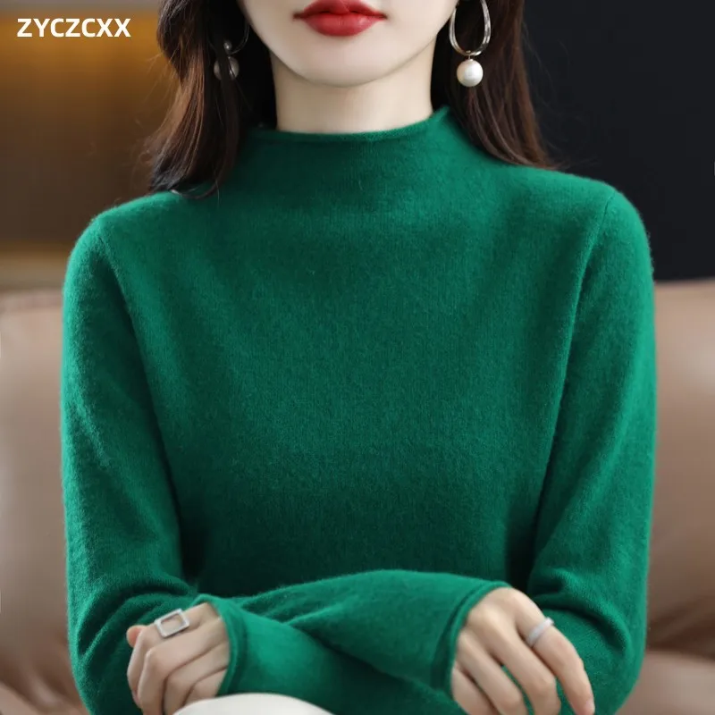 ZYCZCXX 100% мериносовая шерсть кашемировый пуловер свитер для женщин новый осенний и зимний Однотонный свитер с высоким воротником для женщин
ZYCZCXX 100% мериносовая шерсть кашемировый пуловер свитер для женщин новый осенний и зимний Однотонный свитер с высоким воротником для женщин